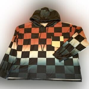 LILY By FIRMANIA Womens Colorblock Ombre Hoodie Streetwear Hip Hop Size 3XL